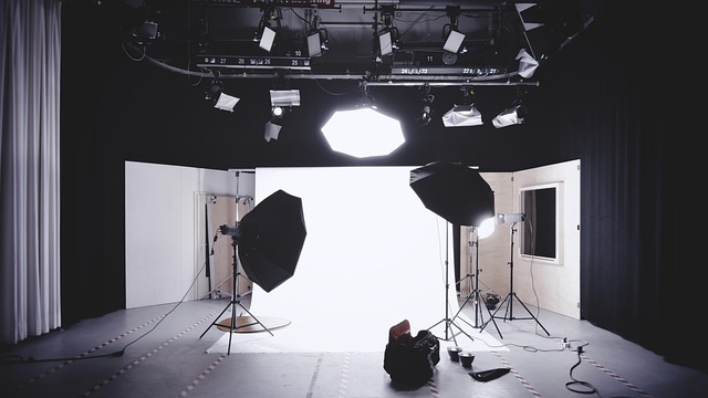 Interiør av et moderne fotostudio